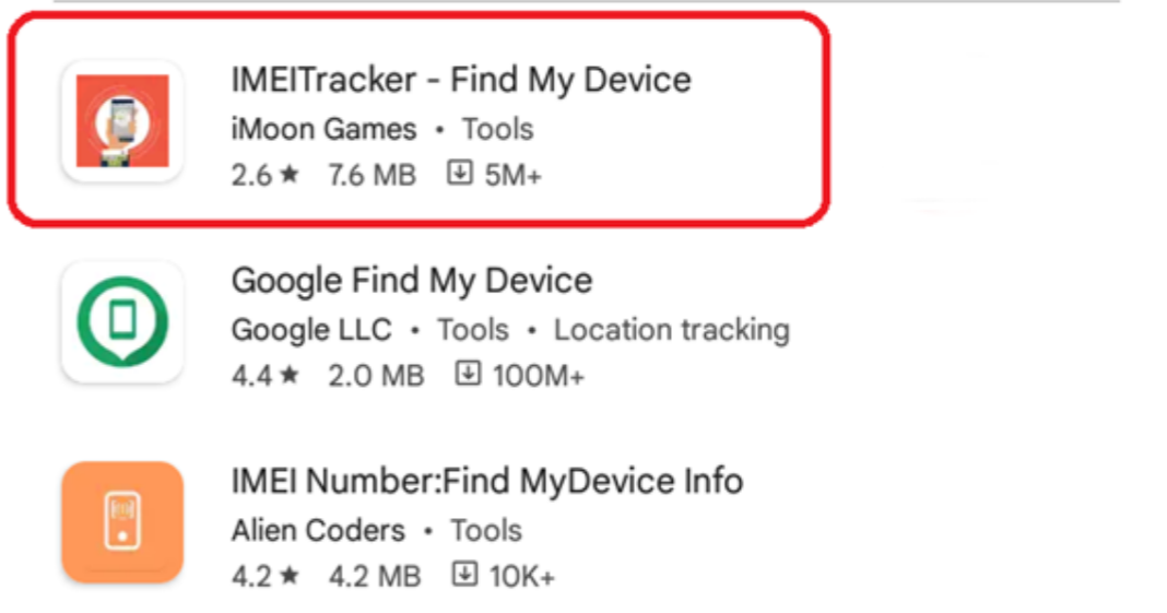 download IMEI tracker app