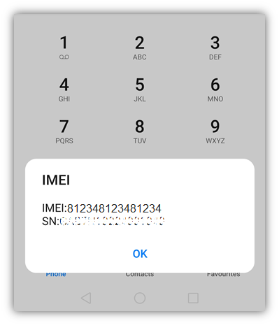 dial number to check imei number