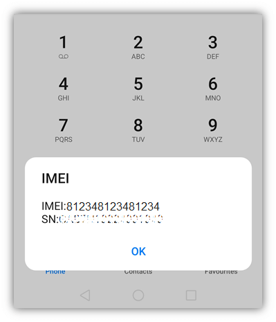 dial number to check imei number