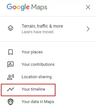 Google map timeline
