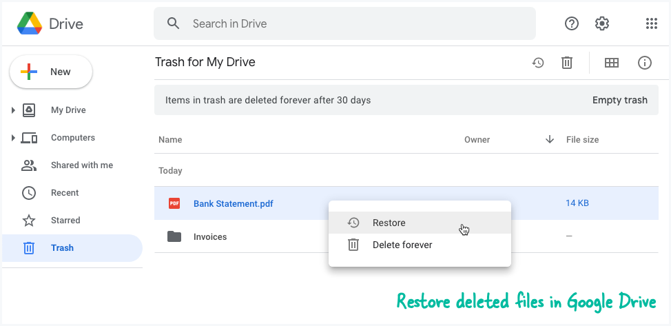 google drive page