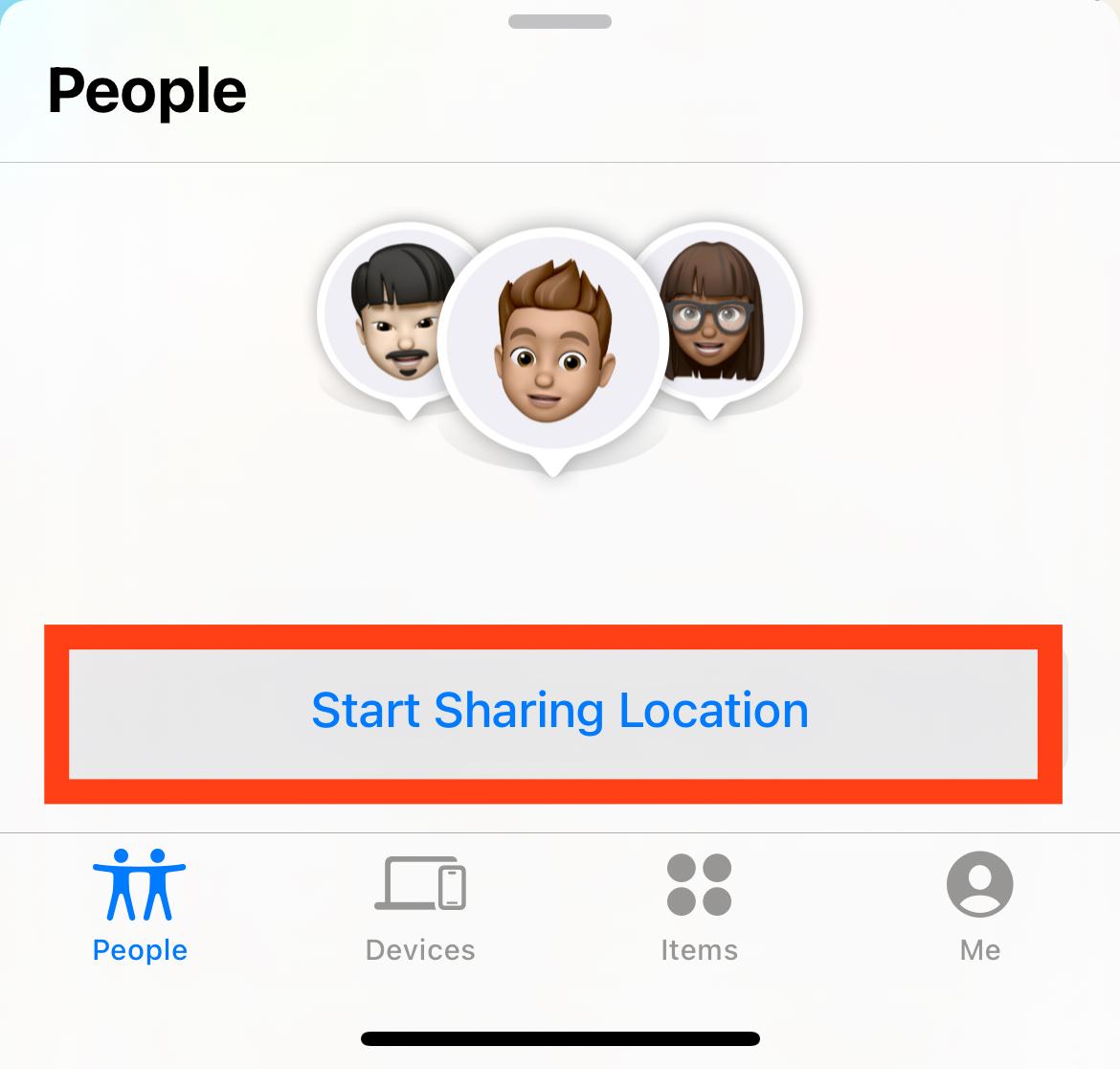 start sharing location