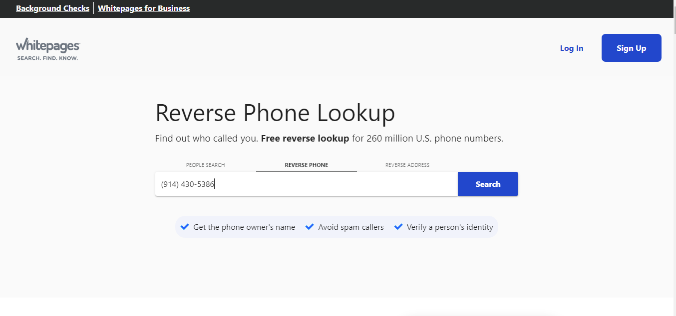 Whitepages Reverse Lookup