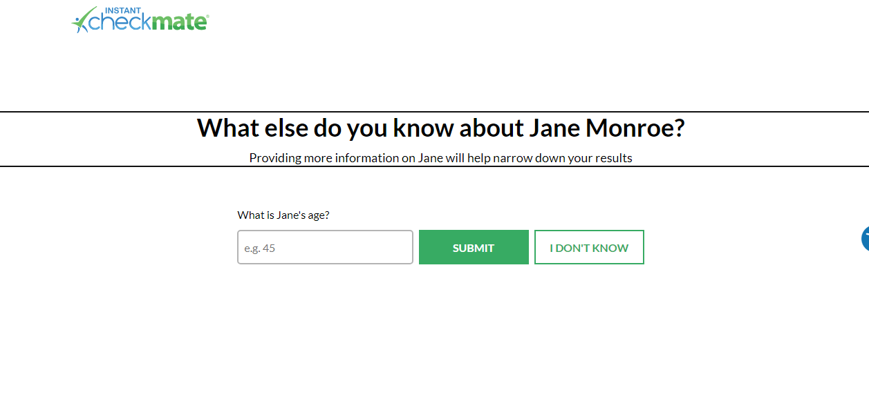 enter the person's age on Instant Checkmate