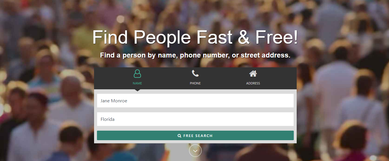Fast People Search homepage