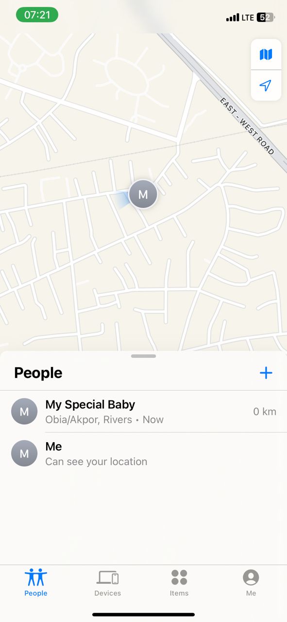 Navigate to the People tab and choose the “+” button. Now tap “Share My Location” again.
