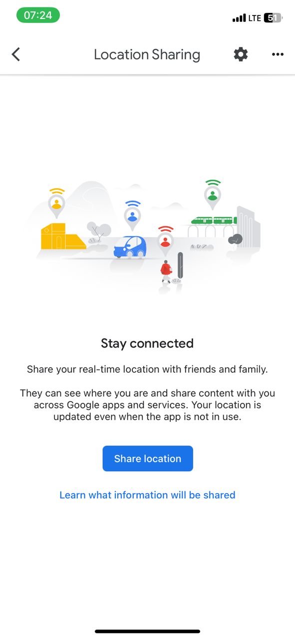 You can now also share your information with anyone by clicking on “Share Location” 