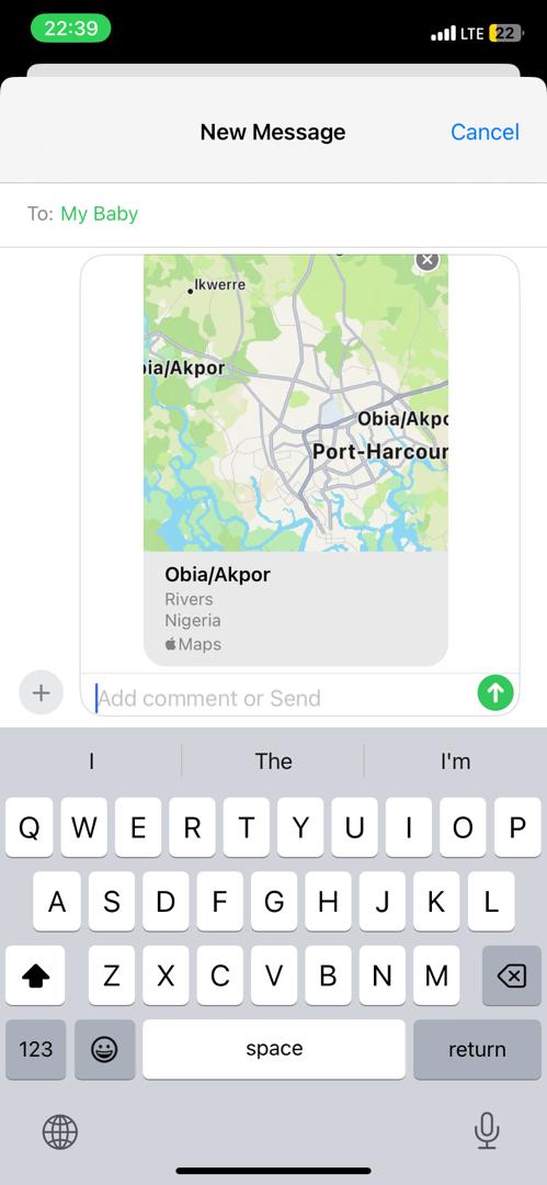 send location using iMessage Services