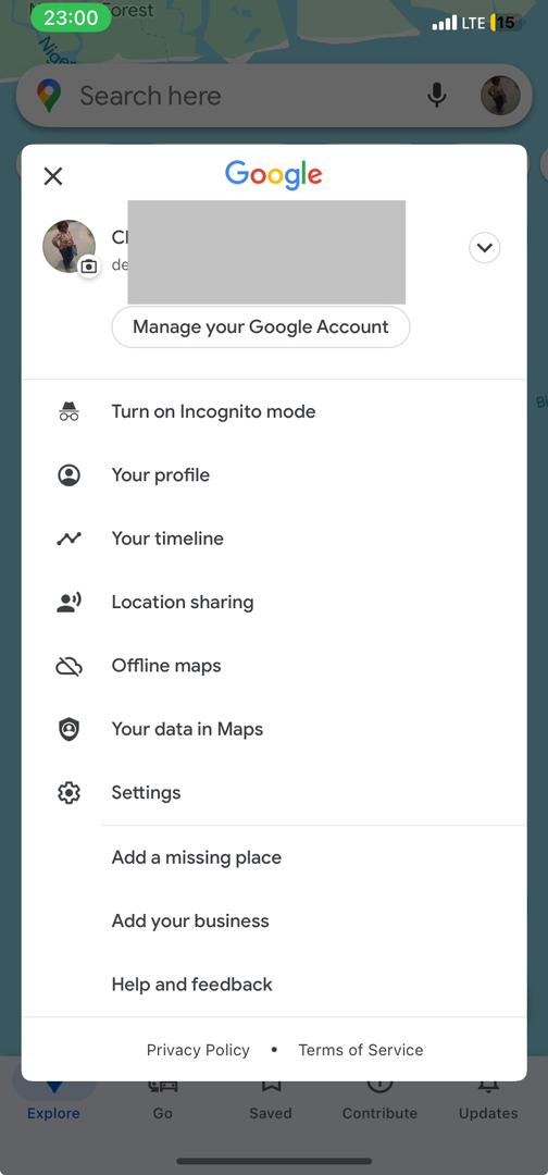 location sharing on Google Maps