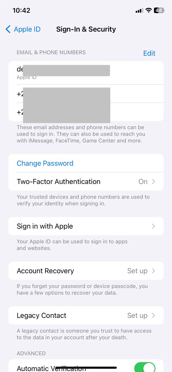 iCloud Sign in & Security
