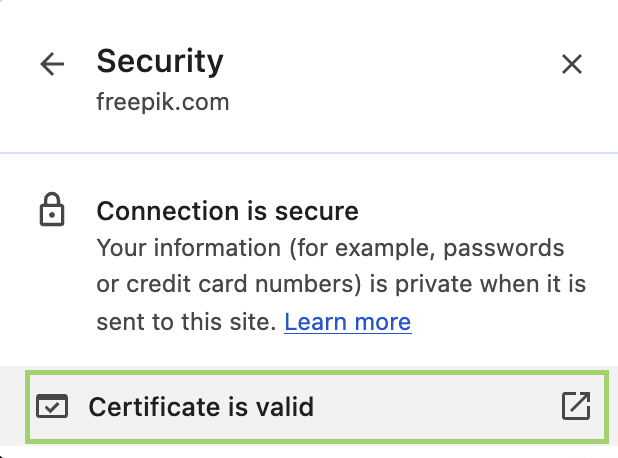 Certificate is valid