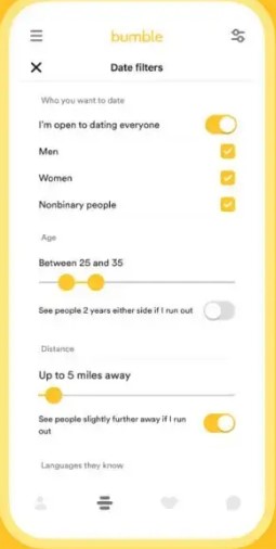 bumble advanced filters