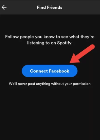 connect facebook with spotify