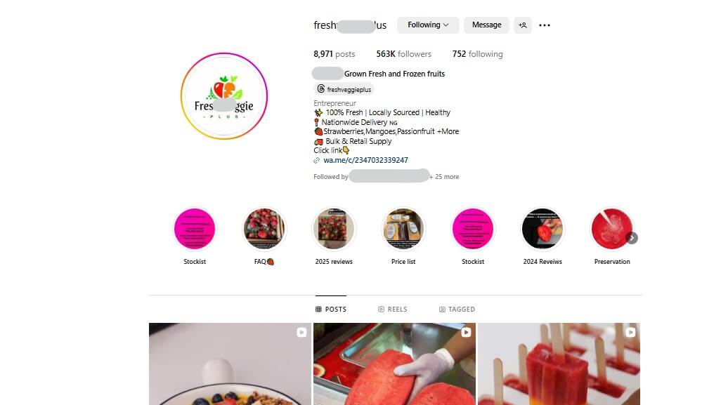 Contactar con el usuario de Instagram