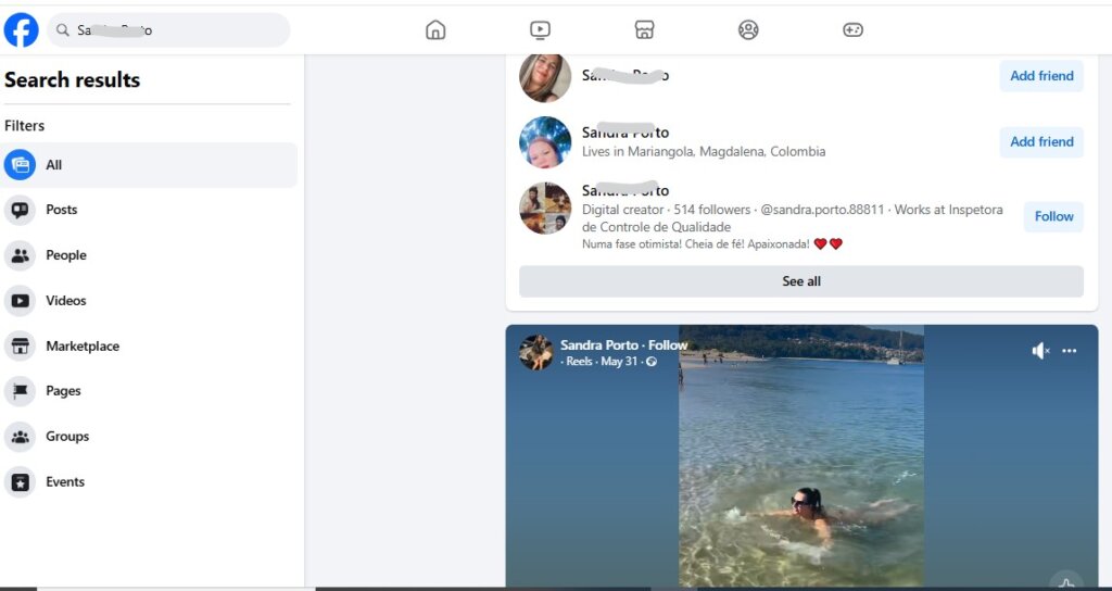 facebook search