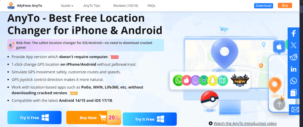 iMyFone AnyTo web sitesi