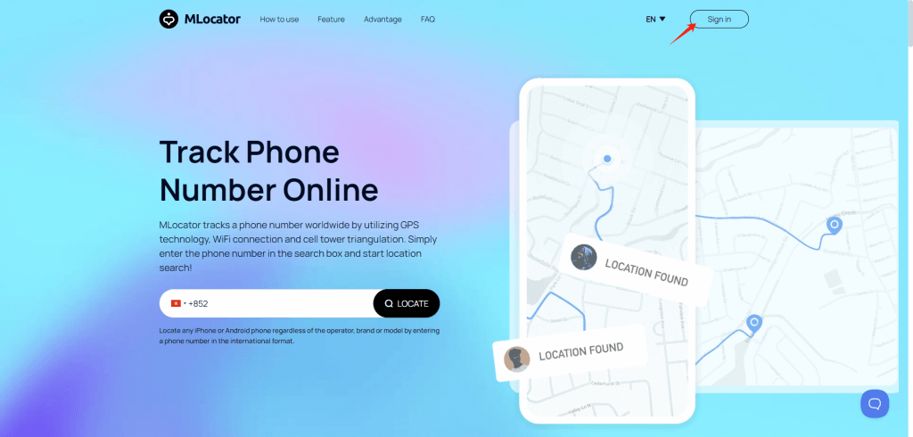oturum aç mlocator ters telefon arama