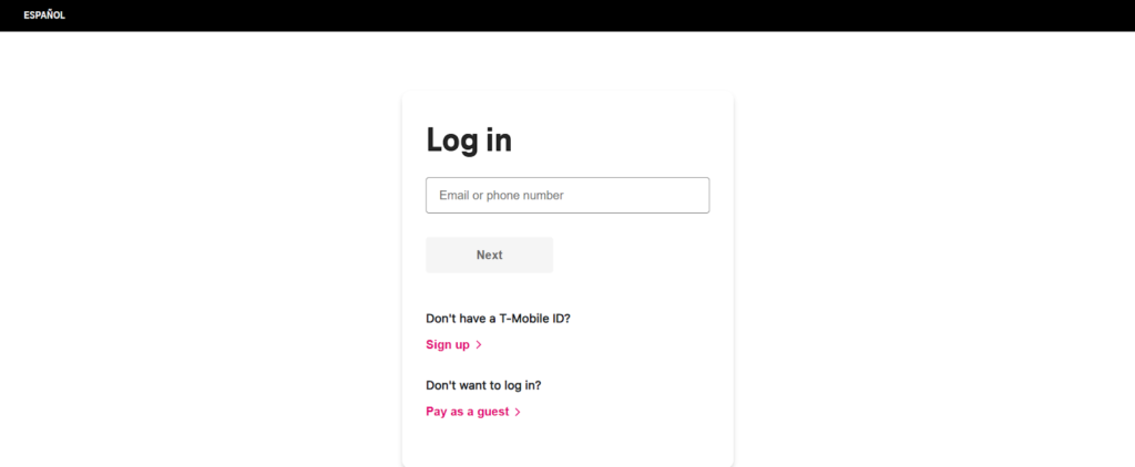 log into tmobile page