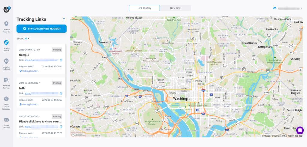 mlocator geolocation results