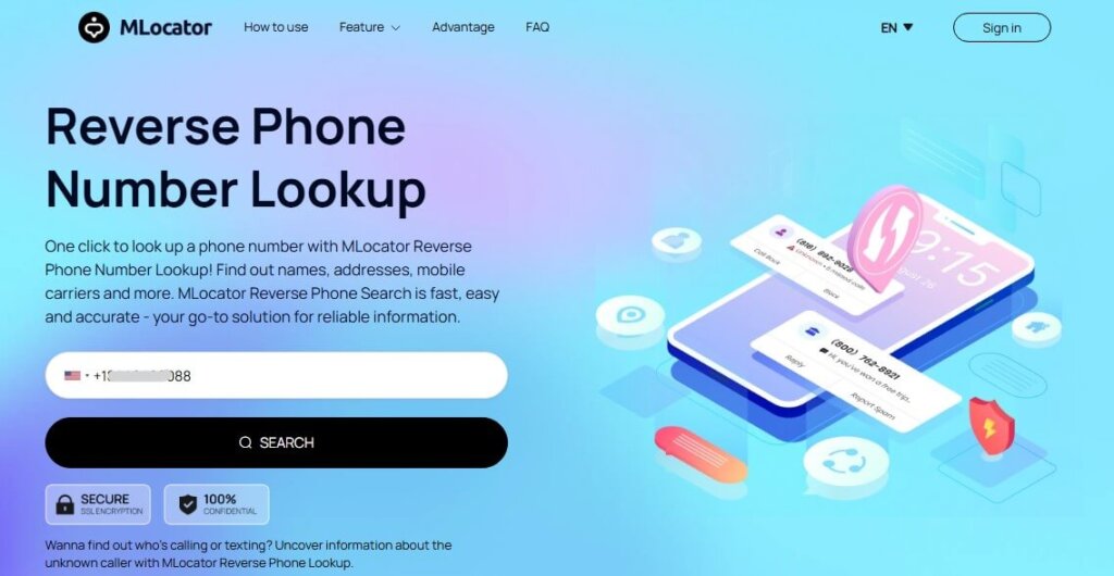 mlocator reverse phone number lookup