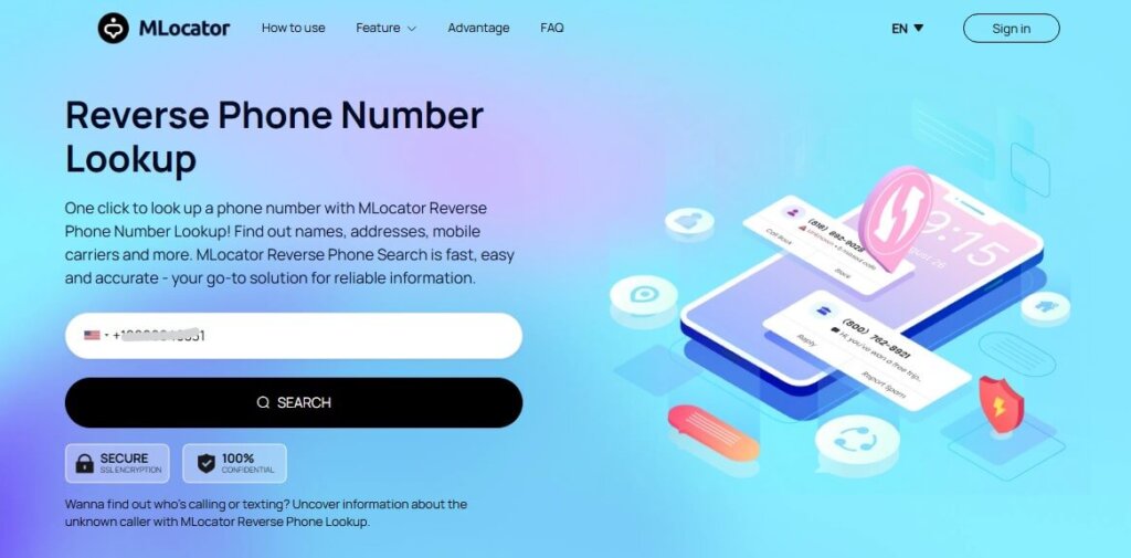 mlocator reverse phone number lookup