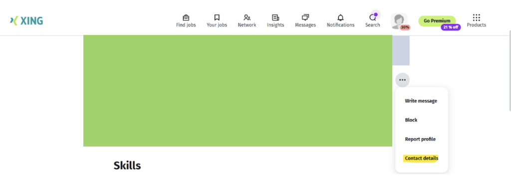 search a person on xing