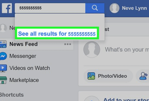 facebook'ta telefon numarası arama