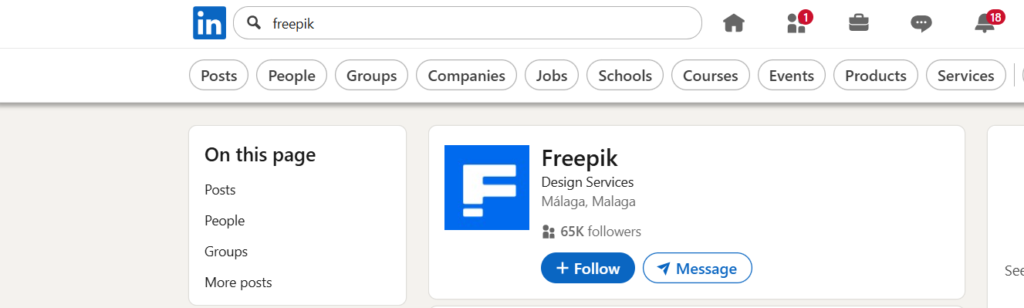 search on linkedin