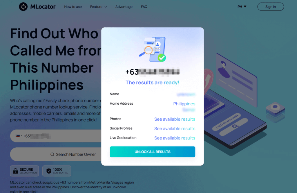 view reverse phone number search report online