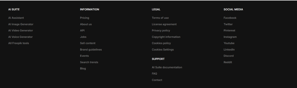 website footer and disclaimer