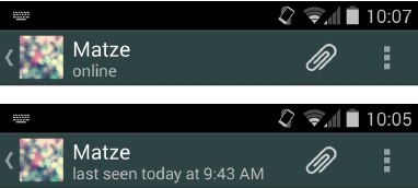 Última conexión en WhatsApp
