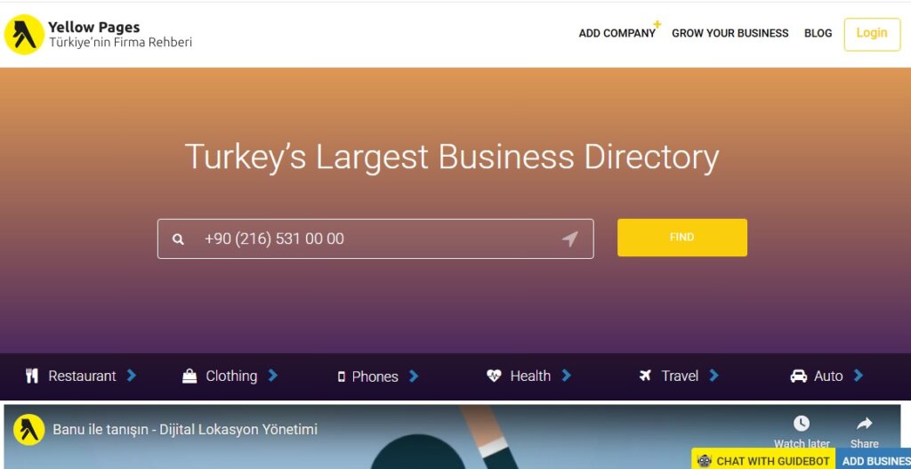 sarı sayfalar türkiye